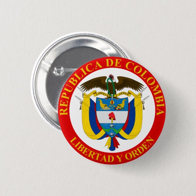 Kolumbianischer Wappen-Button Button (Vorne & Hinten)