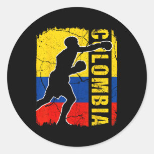 Kolumbianisches Boxteam Flag Boxhandschuhe Runder Aufkleber