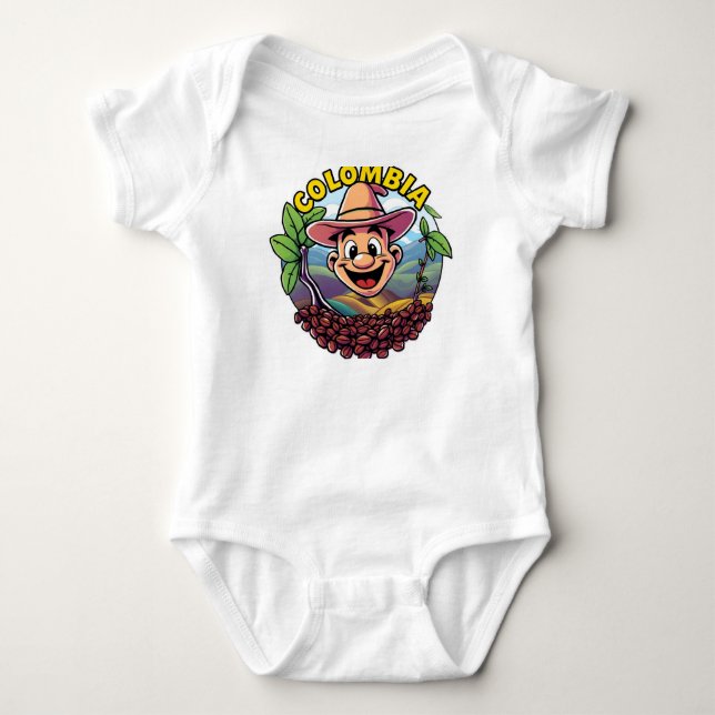 kolumbianisches Logo für Kaffeesamen Baby Strampler (Vorderseite)