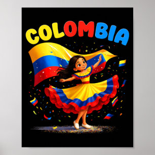 Kolumbianisches Mädchen Kultur Stolz Für Mädchen K Poster