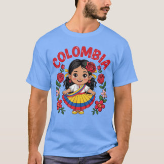 Kolumbianisches Mädchen Kultur Stolz für Mädchen K T-Shirt