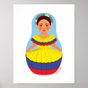 Kolumbianisches Matrjoschka-Plakat Poster