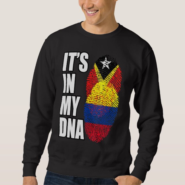 kolumbianisches und timorisches DNA-Flaggengebiet Sweatshirt (Vorderseite)