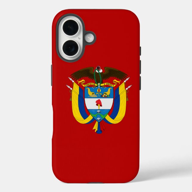 kolumbianisches Wappen iPhone 16 Hülle (Rückseite)
