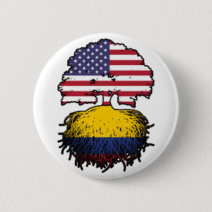 Kolumbien - Amerikanische Tree Roots Flag Button