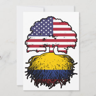 Kolumbien - Amerikanische Tree Roots Flag Einladung