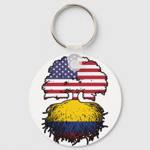 Kolumbien - Amerikanische Tree Roots Flag Schlüsselanhänger
