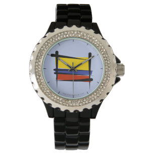 Kolumbien-Bürsten-Flagge Armbanduhr