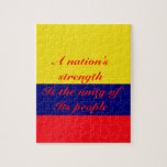 Kolumbien - die Stärke der Nation<br><div class="desc">Die kolumbianische Flagge entwirft Designs mit einer sentimentalen Phrase,  die von Rallph Weiden geschrieben wurde und die Worte,  die Sie mögen,  sind die Worte,  die wir schreiben</div>