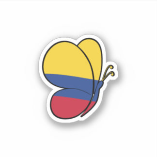 Kolumbien-Flag-Butterfly-Decal-Aufkleber Aufkleber