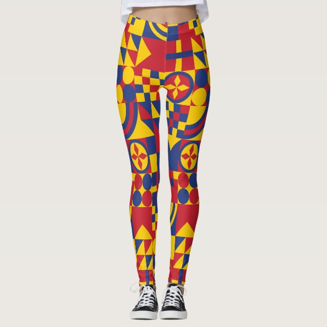 Kolumbien Flag farbenfrohe Muster Leggings (Vorderseite)