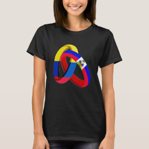 Kolumbien Flag Haiti Großen Ring Ehe Hochzeit T-Shirt