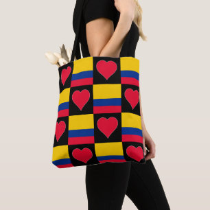 Kolumbien Flag Herz Muster Patriotic Kolumbien Tasche