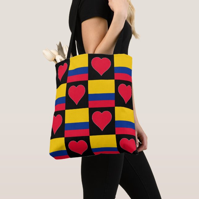 Kolumbien Flag Herz Muster Patriotic Kolumbien Tasche (Von Nahem)
