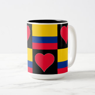 Kolumbien Flag Herz Muster Patriotic Kolumbien Zweifarbige Tasse