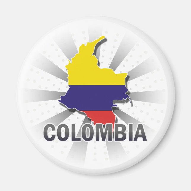 Kolumbien Flag Map 2.0 Magnet (Vorne)