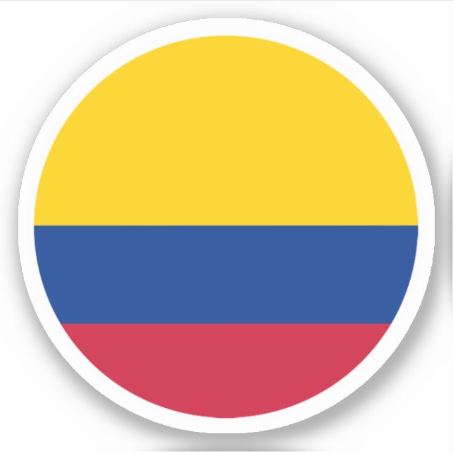 Kolumbien Flag Round Sticker (Vorderseite)