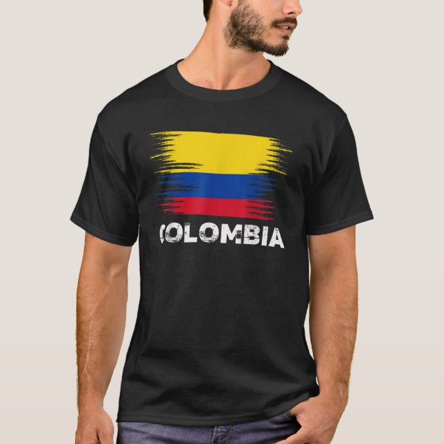 Kolumbien Flag Sport Soccer Fußball Geschenk T-Shirt (Vorderseite)