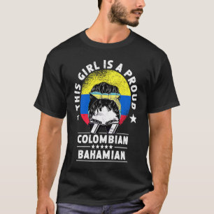 Kolumbien Flagge Bahamas Große Frauen Mädchen Bürg T-Shirt