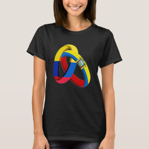 Kolumbien Flagge Ecuador Grown Ring Ehe Hochzeit T-Shirt