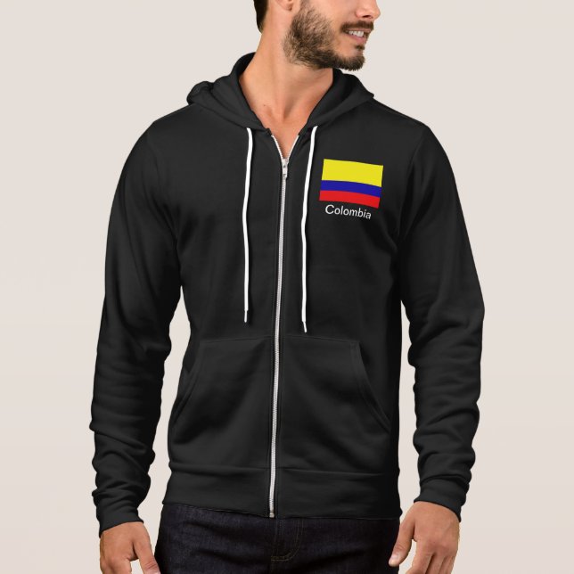 Kolumbien-Flagge Fleecerüttler Hoodie (Vorderseite)