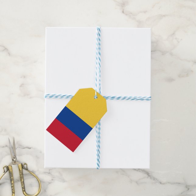 Kolumbien-Flagge Geschenkanhänger (Mit Garn)