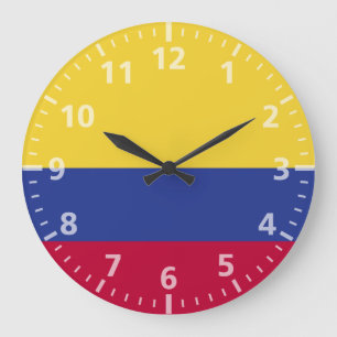 Kolumbien-Flagge Große Wanduhr