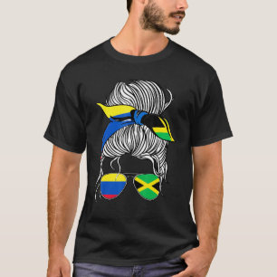 Kolumbien Flagge Jamaika Grodfrau Mädchen Land T-Shirt