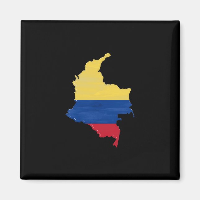 Kolumbien-Flagge und -Karte Magnet (Vorne)