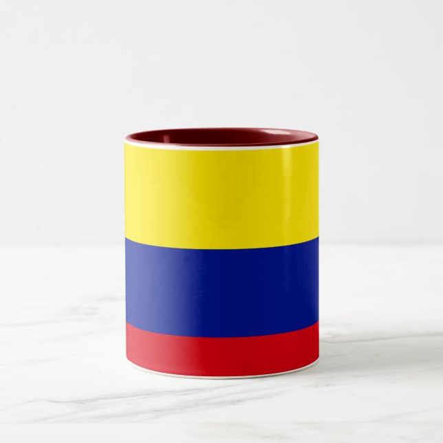 Kolumbien-Flaggen-Tasse Zweifarbige Tasse (Mittel)