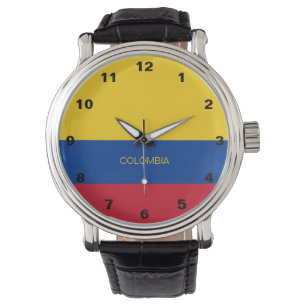 Kolumbien-Flaggen-Uhr Armbanduhr