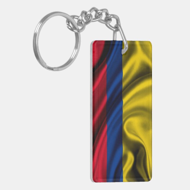 Kolumbien-Flaggengewebe Schlüsselanhänger (Vorderseite links)