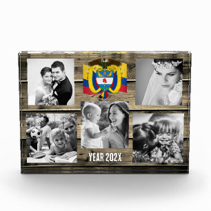 Kolumbien Foto-Block, kolumbianische Flagge, Holz Fotoblock