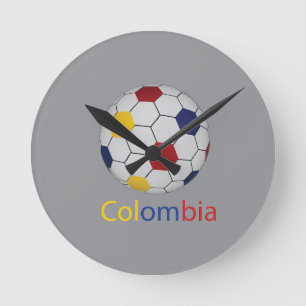 Kolumbien Fußball-Rund-Uhr Runde Wanduhr
