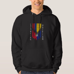 Kolumbien Haitianische Flaggen gepeitscht Tornolum Hoodie