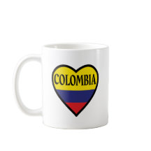 Kolumbien Herzenflagge Weißer Kaffee Tasse