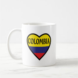 Kolumbien Herzenflagge Weißer Kaffee Tasse