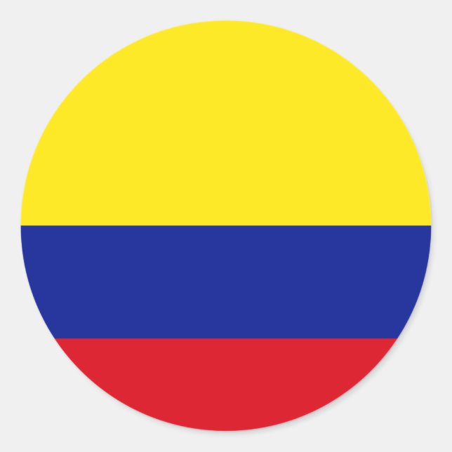 Kolumbien Hochwertige Flagge Runder Aufkleber (Vorderseite)