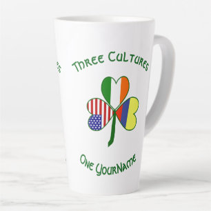 Kolumbien Irland USA Kleeblatt Flagge Personalisie Milchtasse