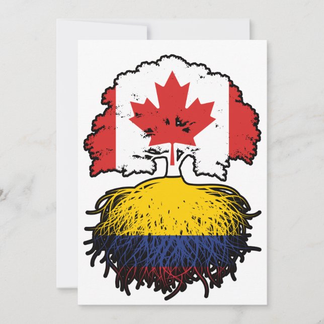 Kolumbien - kanadische Treuhandflagge in Kanada Einladung (Vorderseite)