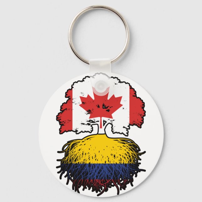 Kolumbien - kanadische Treuhandflagge in Kanada Schlüsselanhänger (Vorderseite)