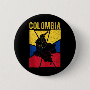 Kolumbien Karte Flagge Kolumbianischer Nationaler  Button