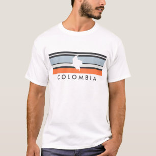 Kolumbien-Karte: Moderne Streifen T-Shirt