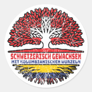 Kolumbien Kolumbianisch Schweizer Schweiz Baum Runder Aufkleber