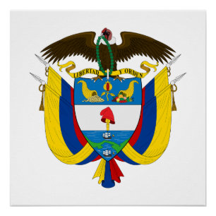 Kolumbien Landeswappen Symbol Emblem Flagge Poster