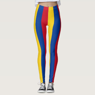 Kolumbien National Flag Colors Vertikal gestreift Leggings