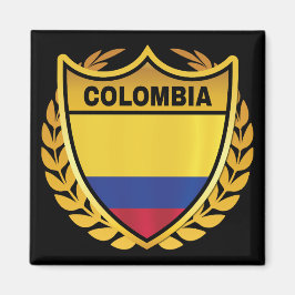 Kolumbien National Flag Gold Wappen Abzeichen Magnet