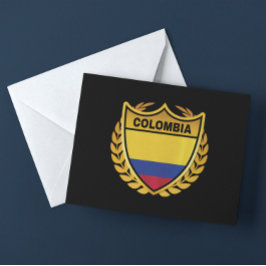 Kolumbien National Flag Gold Wappen Abzeichen Postkarte