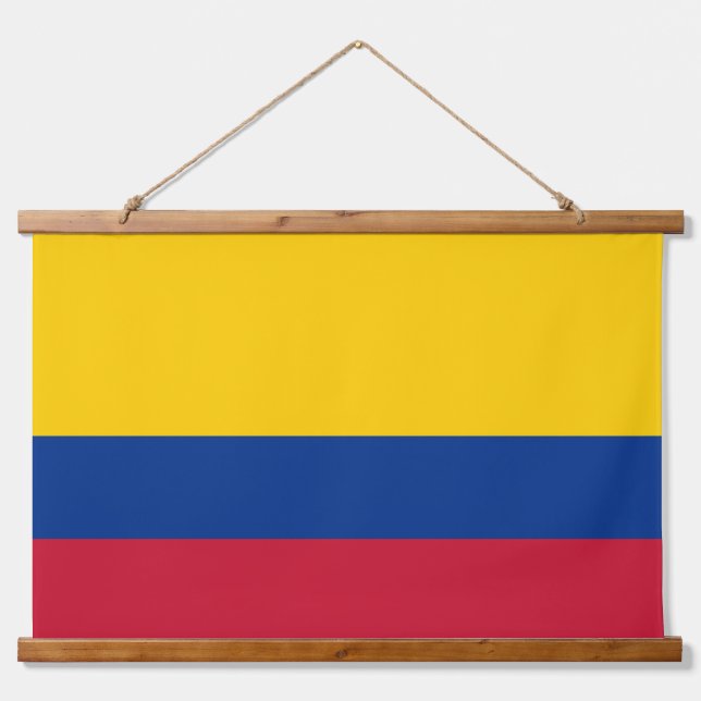 Kolumbien National Flag Patriotic kolumbianische D Wandteppich Mit Holzrahmen (Vorne)