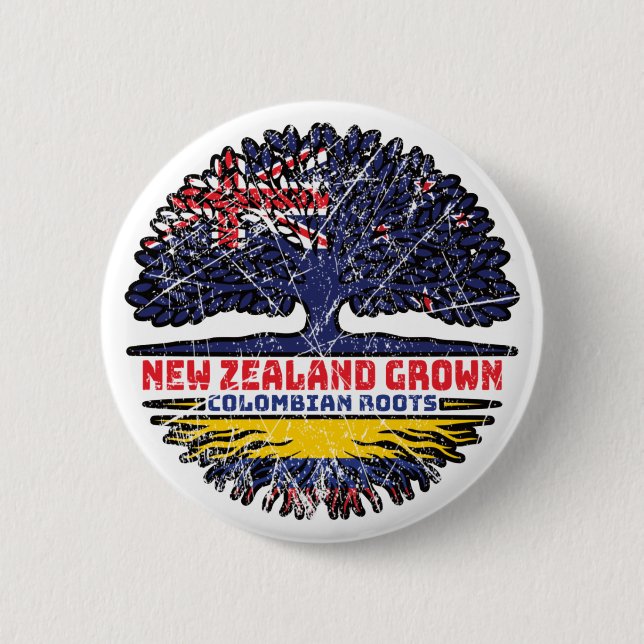 Kolumbien Neuseeländer Neuseeländischer Baum Button (Vorderseite)